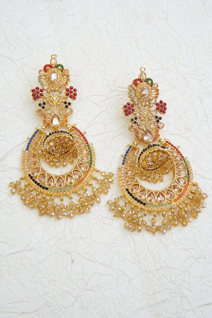 Navratan Antique Bali Earrings - RS ZEVARS