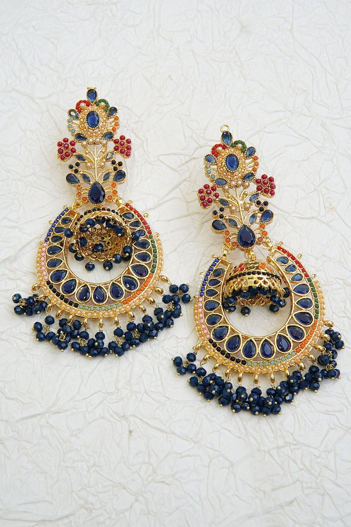 Navratan Antique Bali Earrings - RS ZEVARS