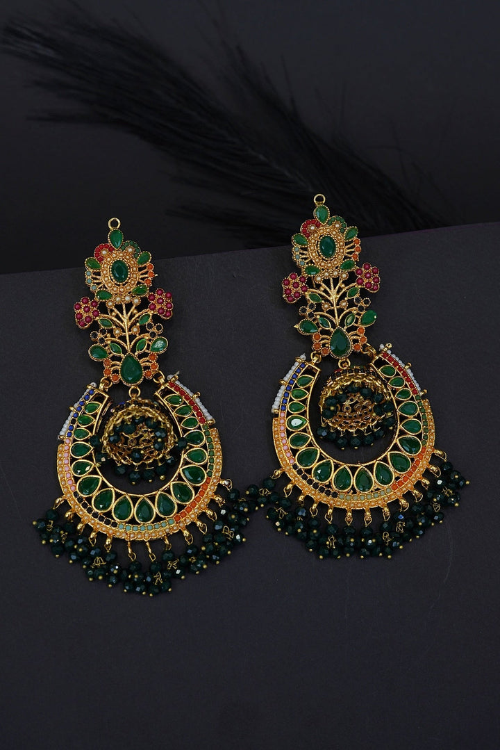 Navratan Antique Bali Earrings - RS ZEVARS