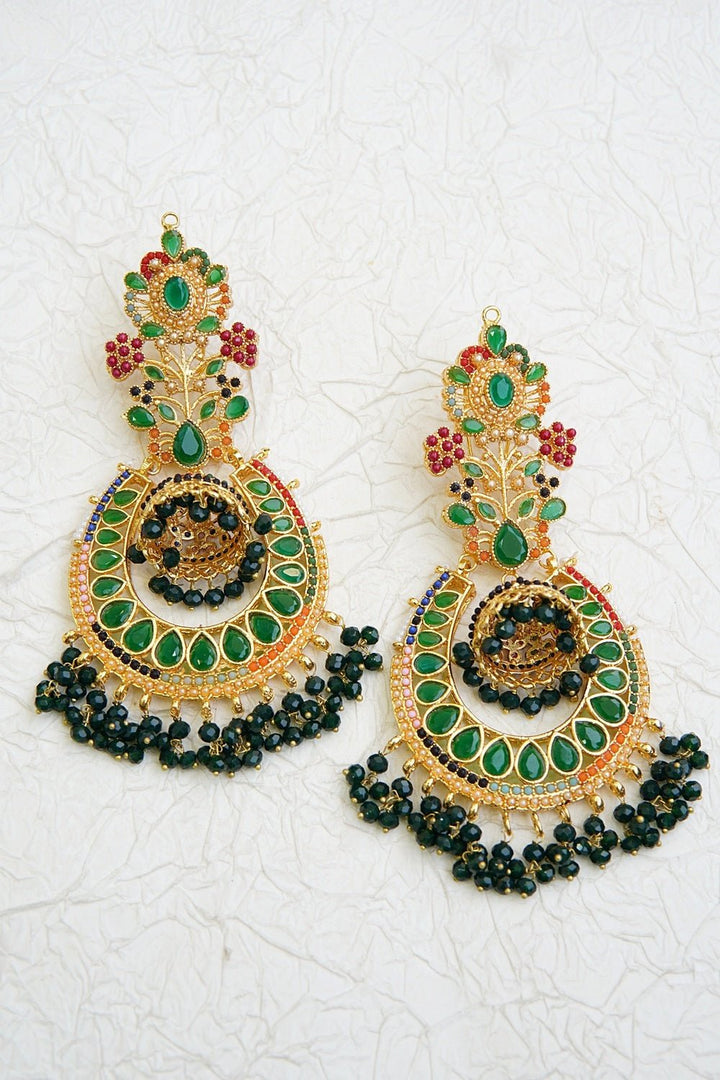Navratan Antique Bali Earrings - RS ZEVARS