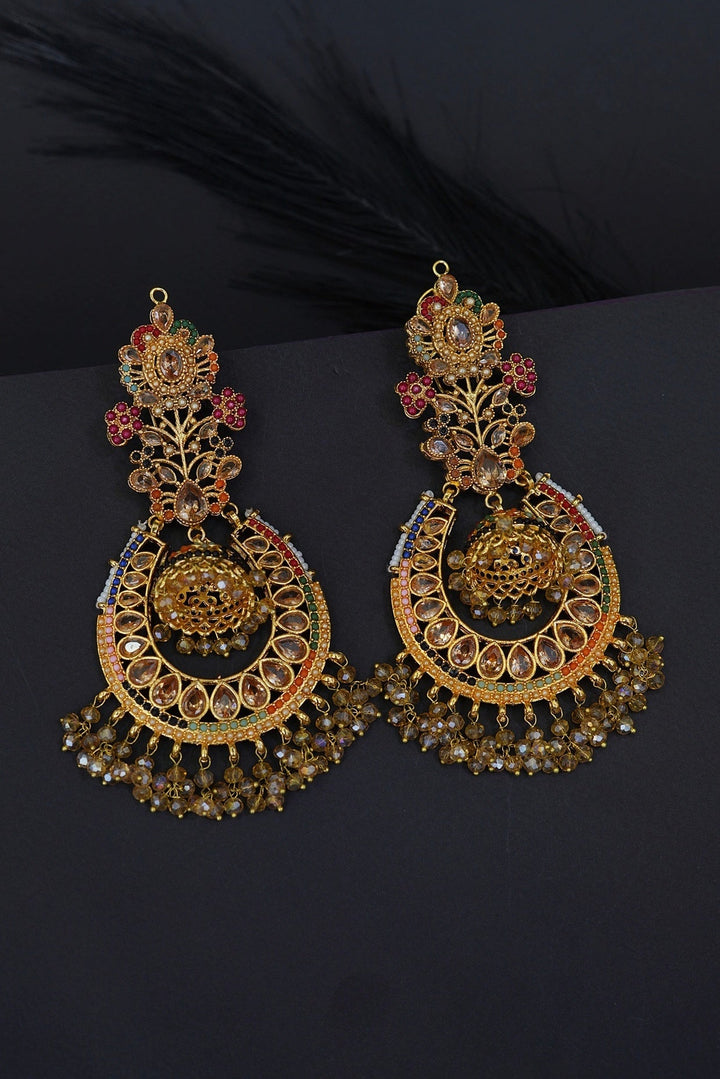Navratan Antique Bali Earrings - RS ZEVARS