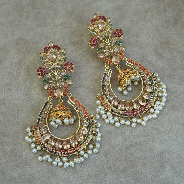 Navratan Antique Bali Earrings - RS ZEVARS