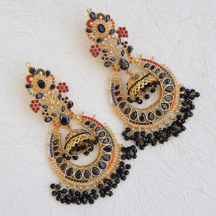 Navratan Antique Bali Earrings - RS ZEVARS