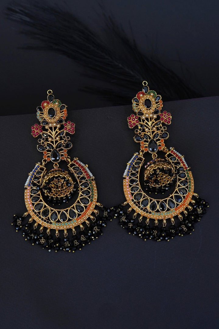Navratan Antique Bali Earrings - RS ZEVARS