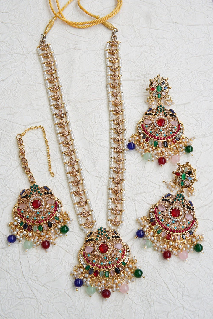 Navratan & Gemstones Pendant Set - RS ZEVARS