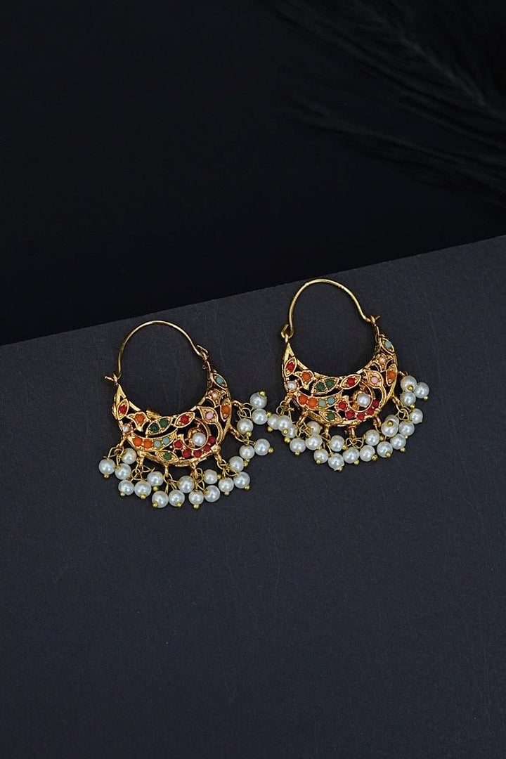 Navratan Manjus Small Chand Bali - RS ZEVARS