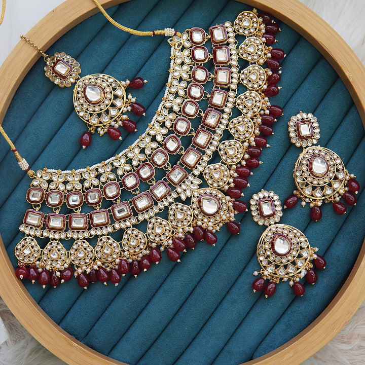 Noor - e - Nazakat Kundan Bridal Necklace Set - RS ZEVARS