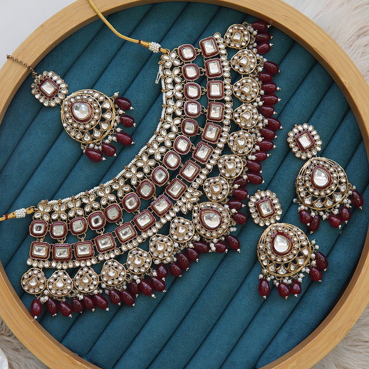 Noor - e - Nazakat Kundan Bridal Necklace Set - RS ZEVARS