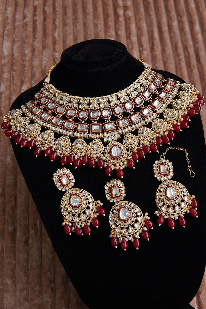 Noor - e - Nazakat Kundan Bridal Necklace Set - RS ZEVARS