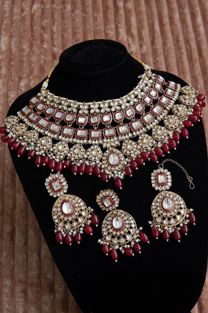 Noor - e - Nazakat Kundan Bridal Necklace Set - RS ZEVARS