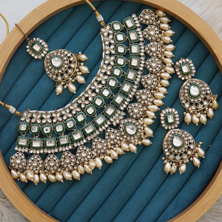 Noor - e - Nazakat Kundan Bridal Necklace Set - RS ZEVARS