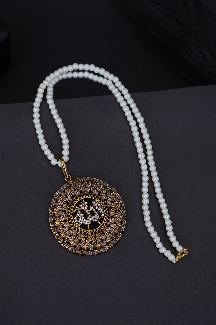 Noorani Zircon Allah Calligraphy Pendant Locket - RS ZEVARS