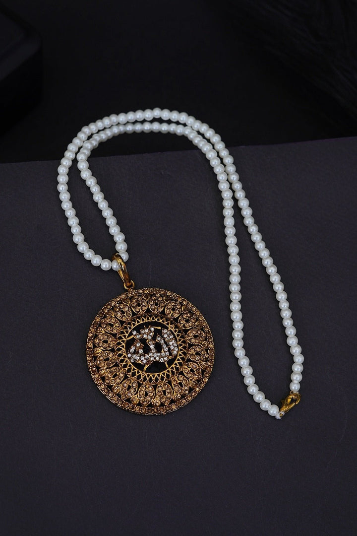 Noorani Zircon Allah Calligraphy Pendant Locket - RS ZEVARS