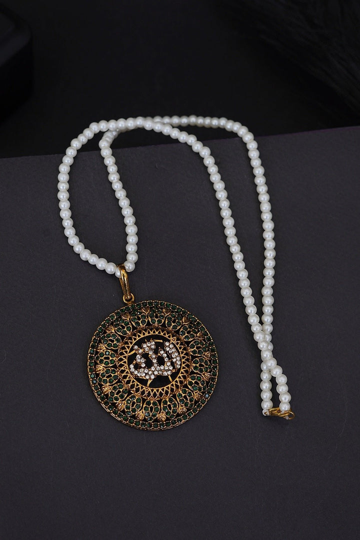 Noorani Zircon Allah Calligraphy Pendant Locket - RS ZEVARS