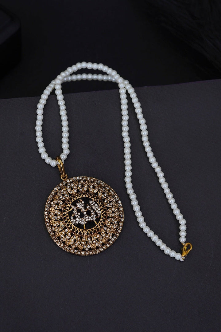 Noorani Zircon Allah Calligraphy Pendant Locket - RS ZEVARS
