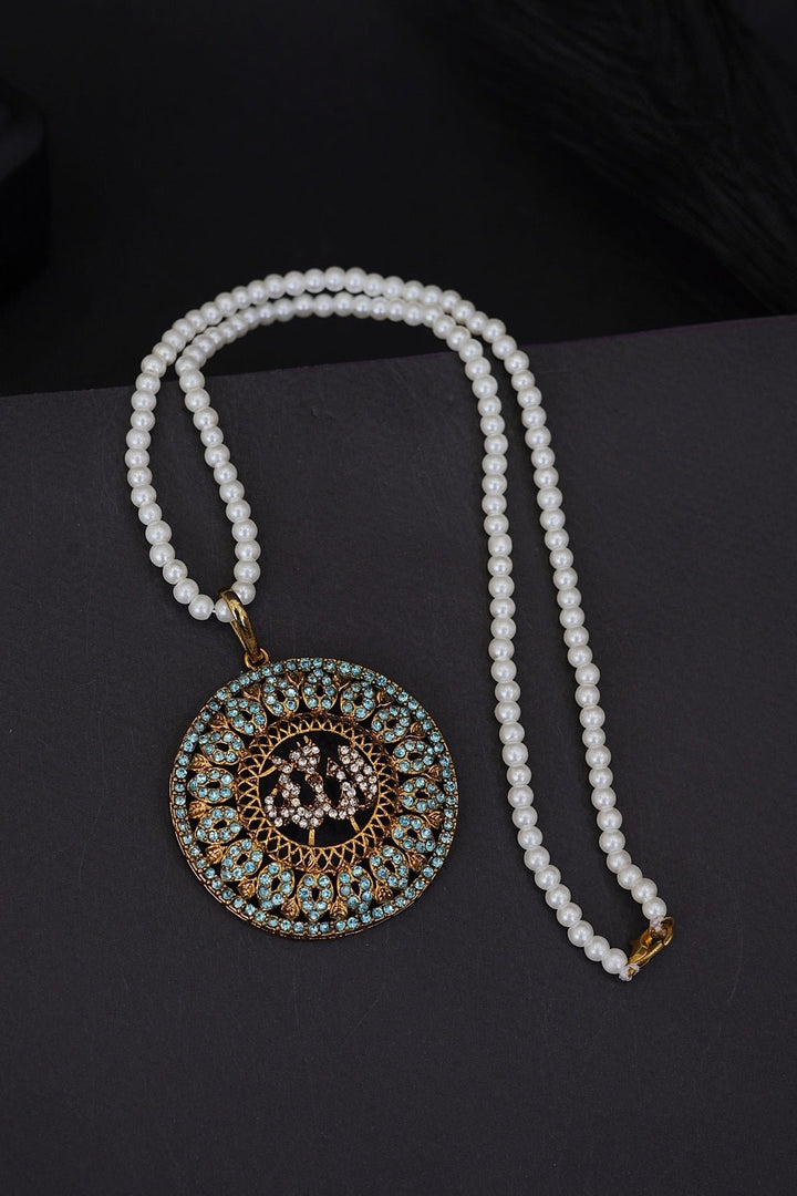 Noorani Zircon Allah Calligraphy Pendant Locket - RS ZEVARS