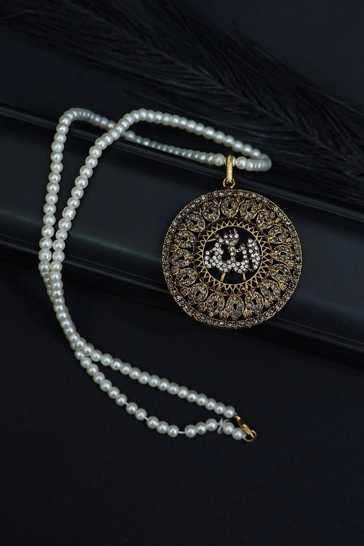 Noorani Zircon Allah Calligraphy Pendant Locket - RS ZEVARS