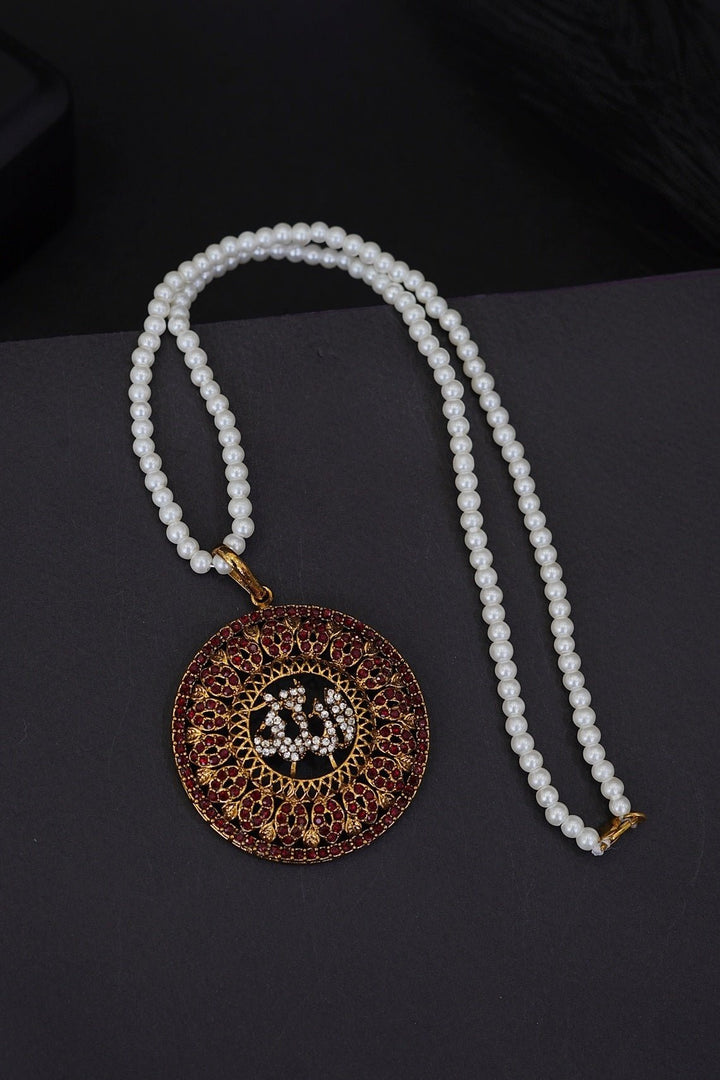 Noorani Zircon Allah Calligraphy Pendant Locket - RS ZEVARS