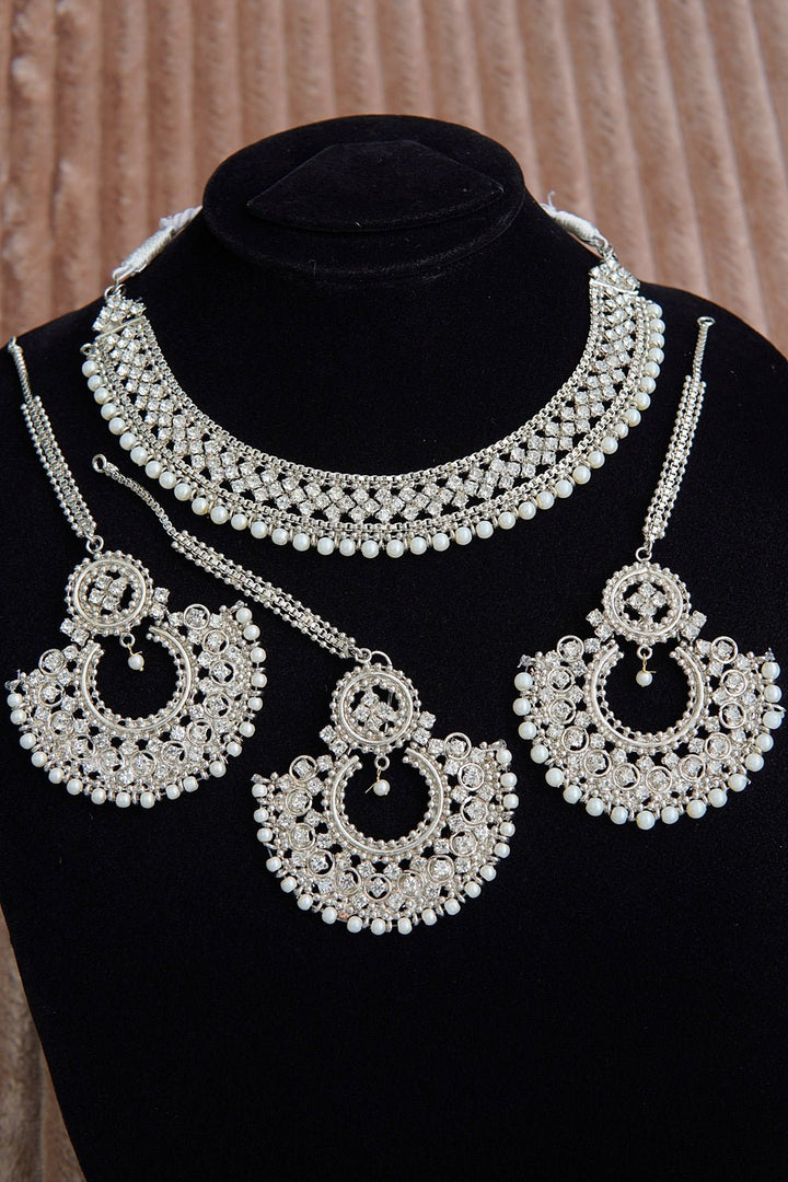 Partywear Chand Bali Necklace Set - RS ZEVARS