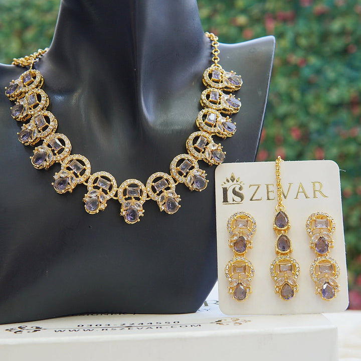 Partywear Zircon Necklace Set - RS ZEVARS