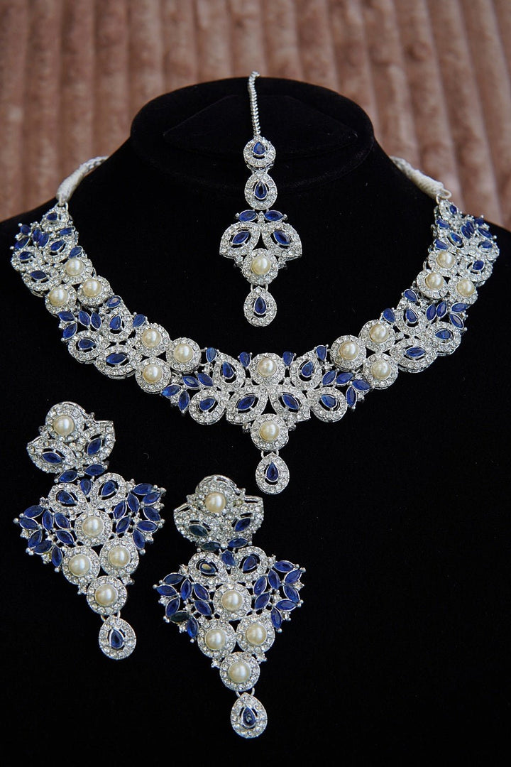 Pearl X Zircons Necklace Set - RS ZEVARS