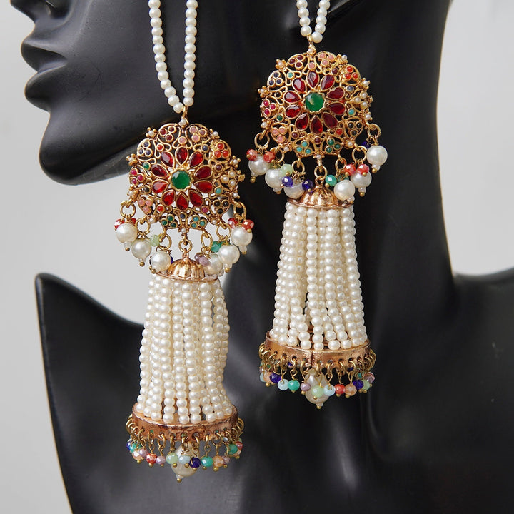 Rajasthani Pearls Latkan Long Jhumka - RS ZEVARS