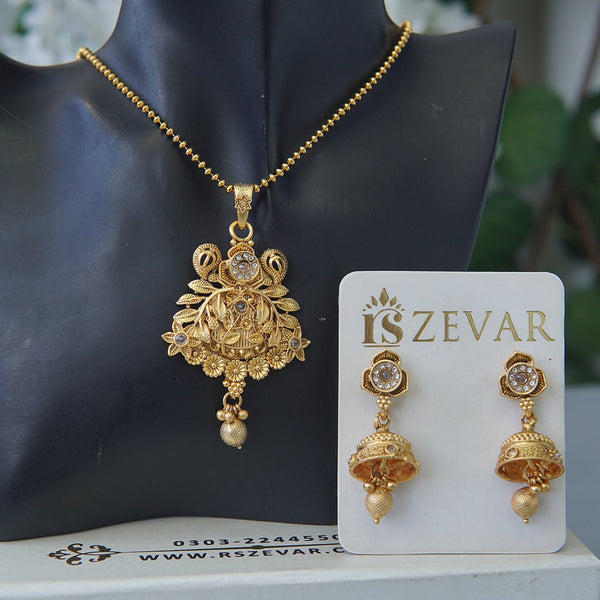 Rajwari Copper Gold Locket Set - RS ZEVARS
