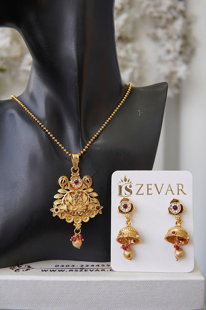 Rajwari Copper Gold Locket Set - RS ZEVARS