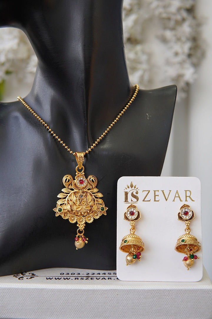 Rajwari Copper Gold Locket Set - RS ZEVARS