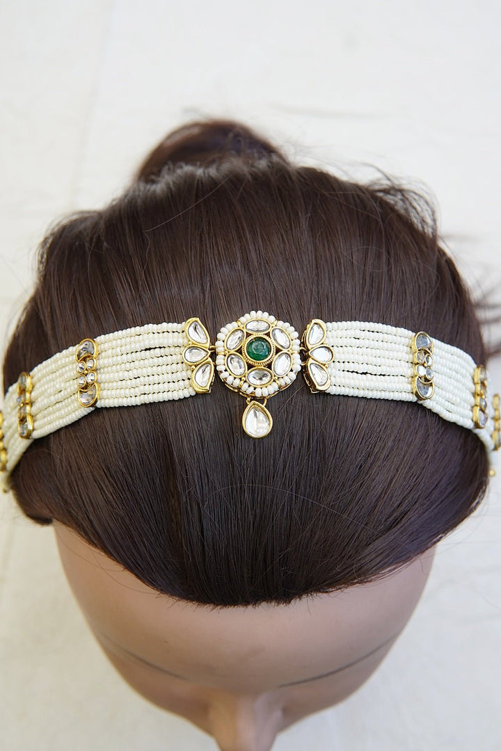 Regal Beaded Kundan Matha Patti - RS ZEVARS