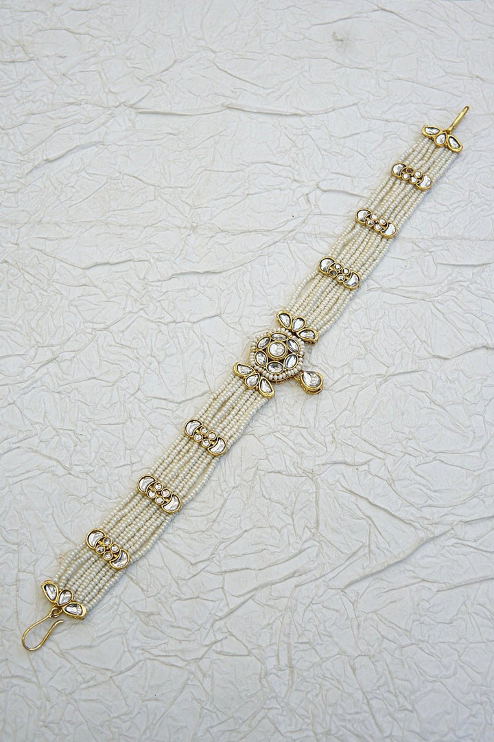 Regal Beaded Kundan Matha Patti - RS ZEVARS