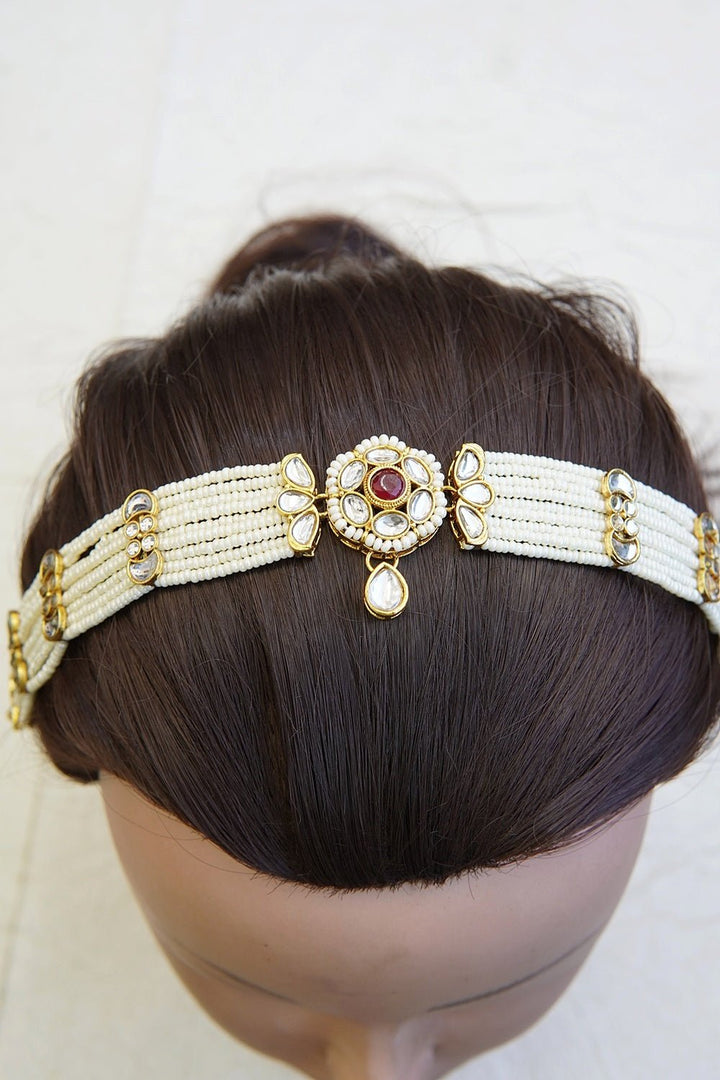 Regal Beaded Kundan Matha Patti - RS ZEVARS