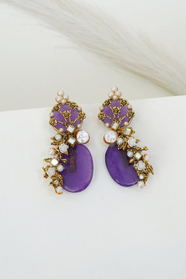 Regal Bloom Opulence Earrings - RS ZEVARS