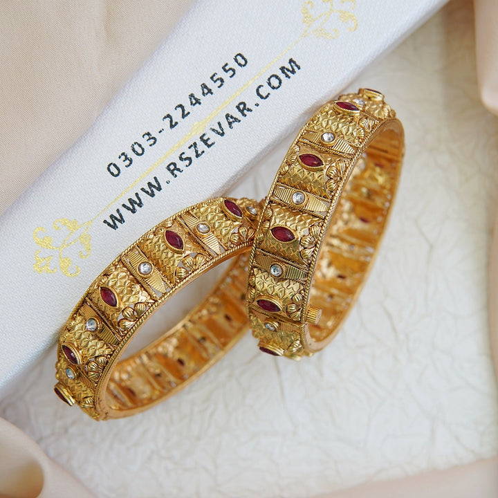 Regal Rajwadi Temple Kada Bangles - RS ZEVARS