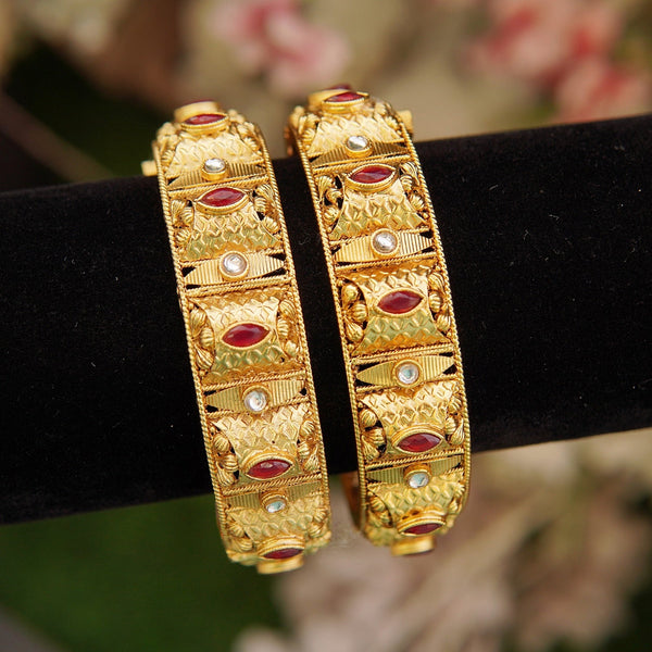 Regal Rajwadi Temple Kada Bangles - RS ZEVARS