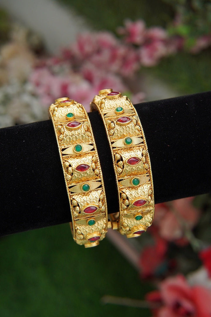Regal Rajwadi Temple Kada Bangles - RS ZEVARS
