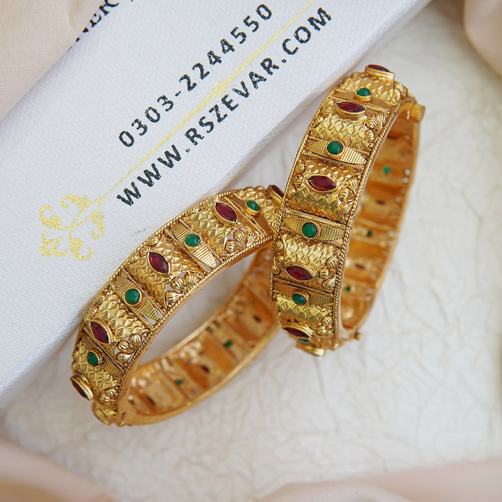 Regal Rajwadi Temple Kada Bangles - RS ZEVARS