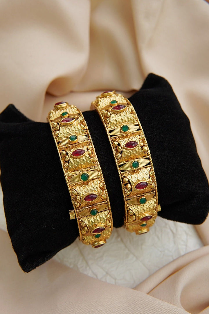 Regal Rajwadi Temple Kada Bangles - RS ZEVARS