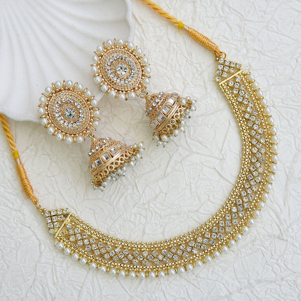 RegalAura Choker Necklace Jhumka Set - RS ZEVARS