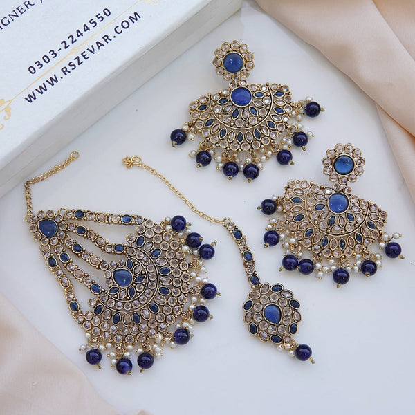 Reverse Ad Polki Earring Teeka Jhumar - RS ZEVARS