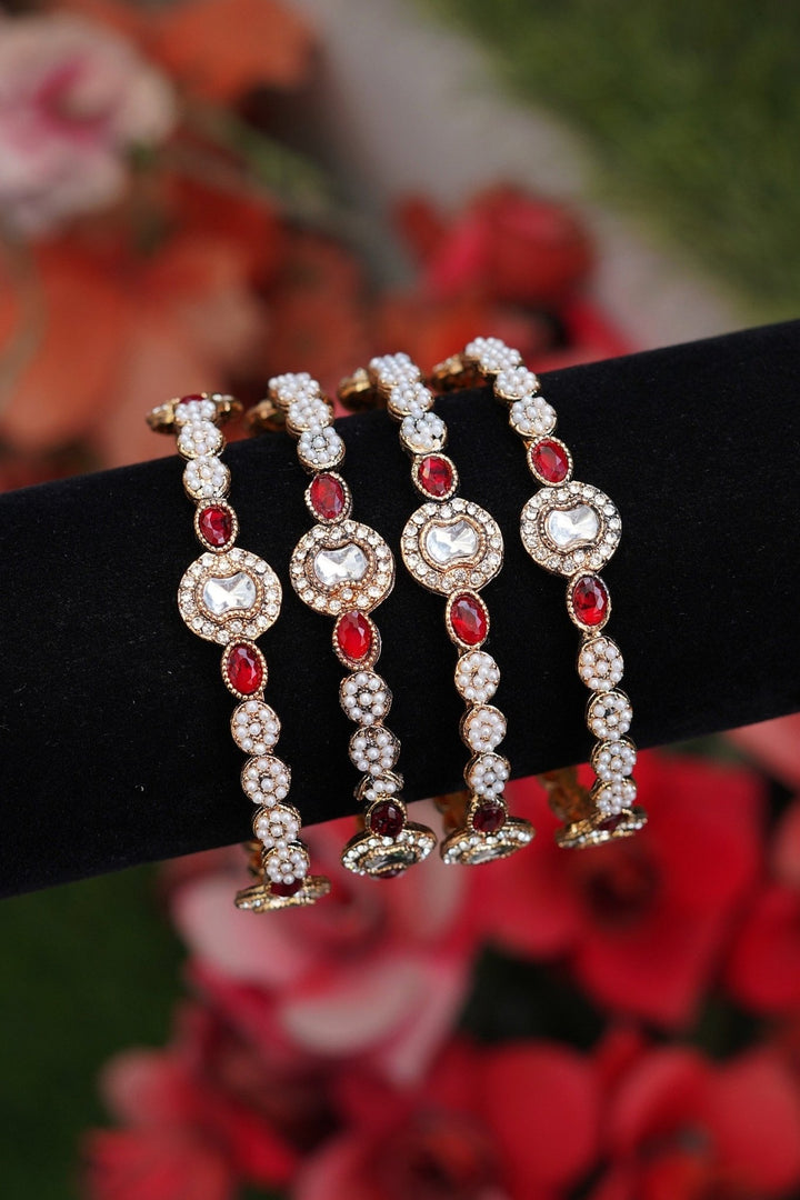 Royal 4 Pcs Kundan Bangles - RS ZEVARS