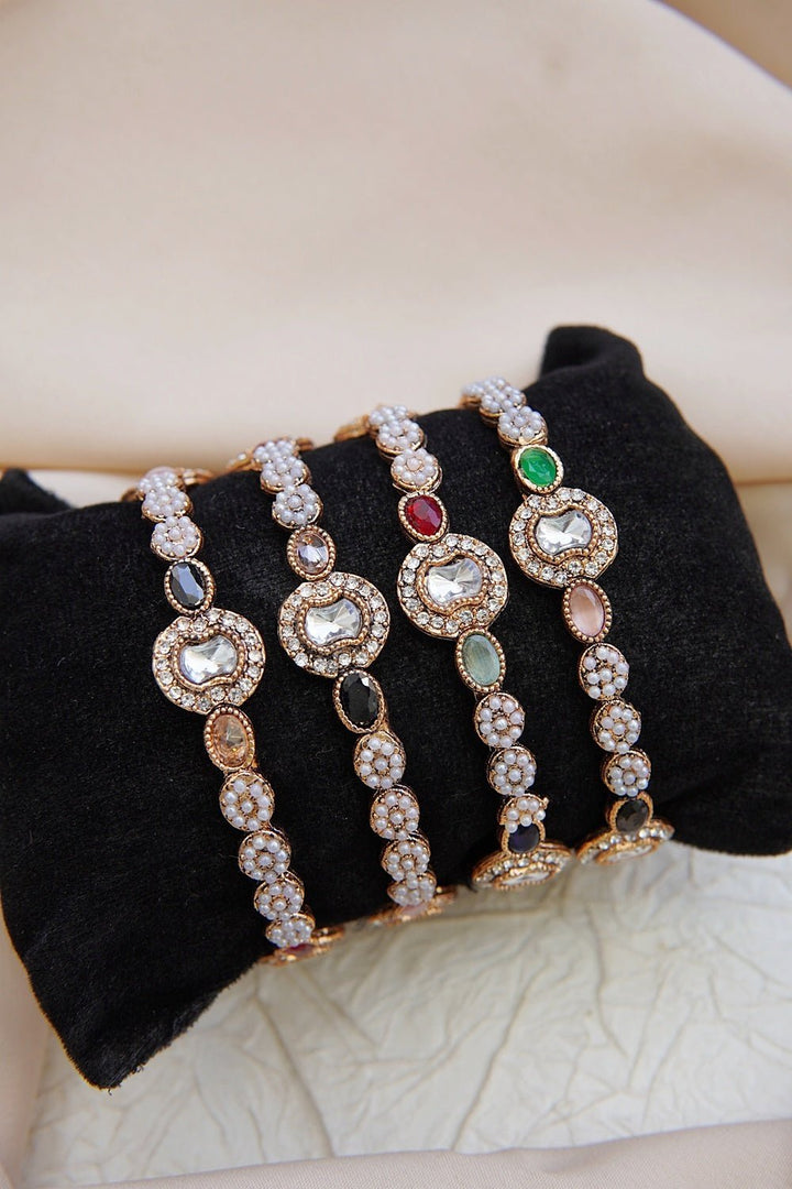 Royal 4 Pcs Kundan Bangles - RS ZEVARS