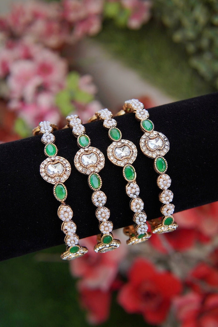 Royal 4 Pcs Kundan Bangles - RS ZEVARS