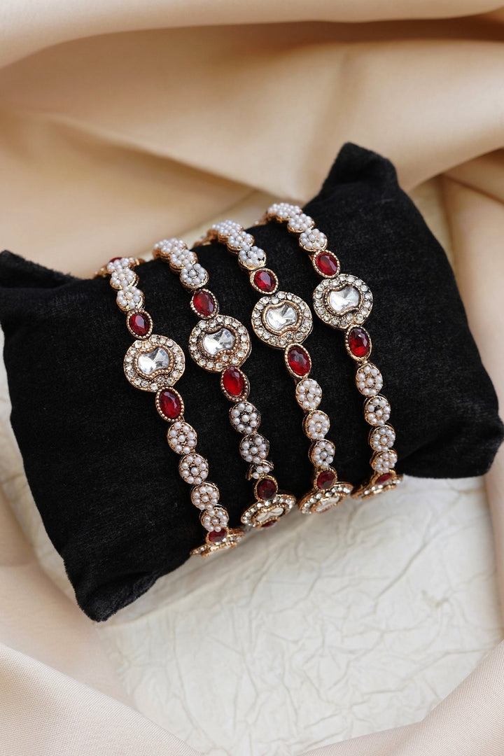 Royal 4 Pcs Kundan Bangles - RS ZEVARS