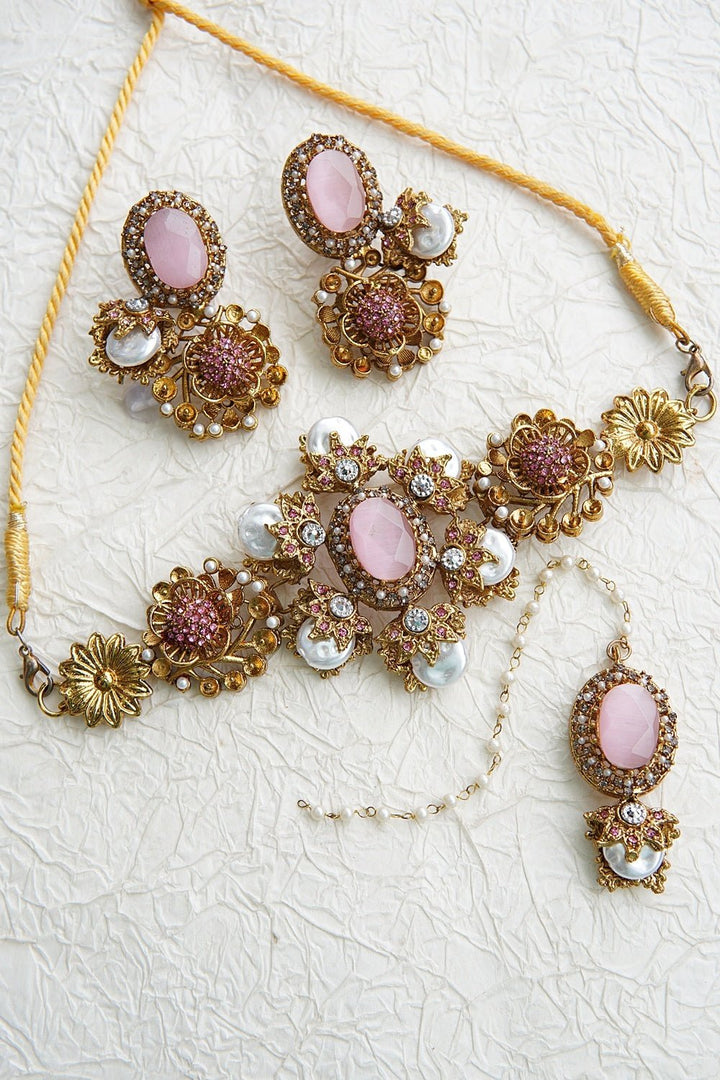 Royal Mother Pearl Choker Set - RS ZEVARS
