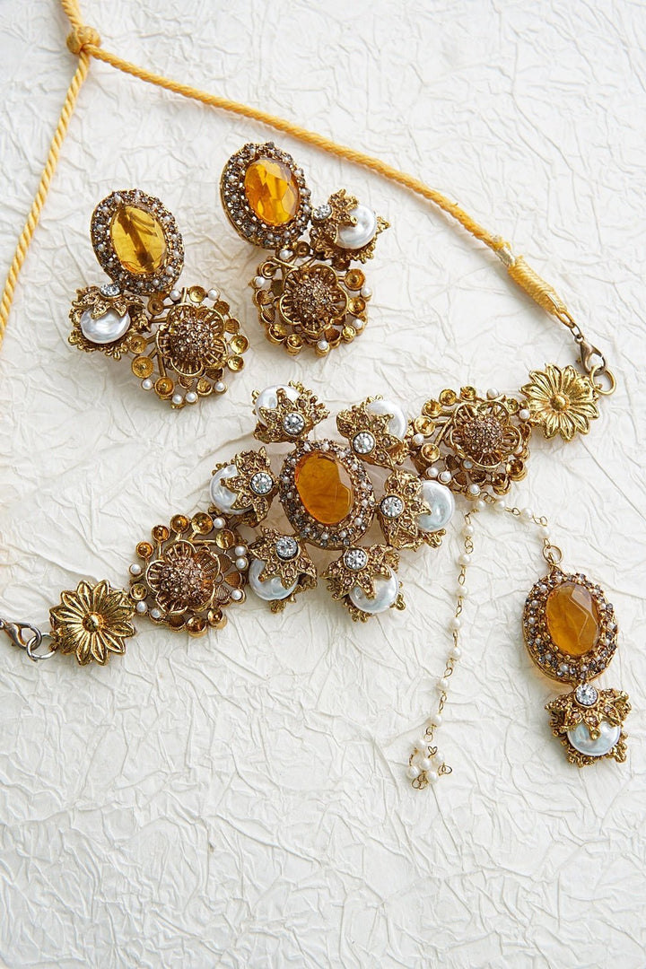 Royal Mother Pearl Choker Set - RS ZEVARS
