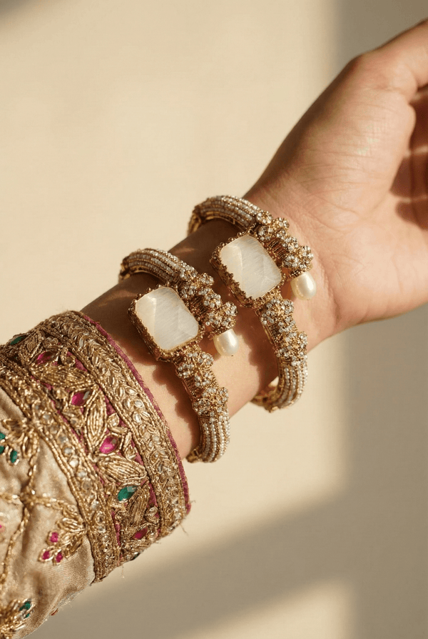 Royal Turkish Copper & Gem Kangan Bangles Pair - RS ZEVARS