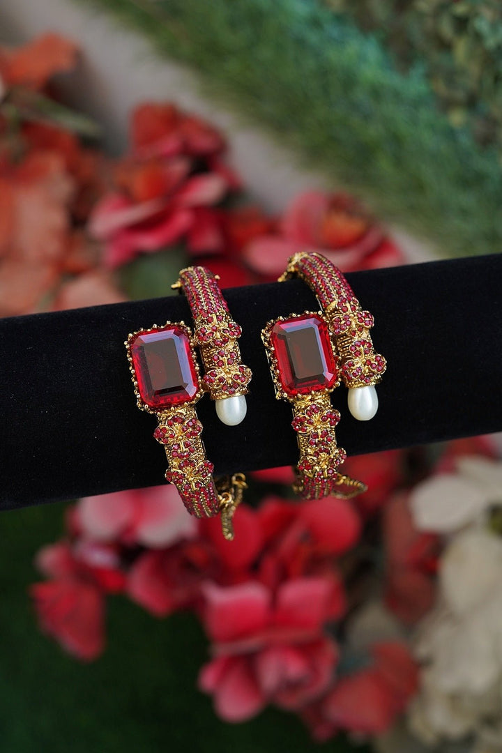 Royal Turkish Copper & Gem Kangan Bangles Pair - RS ZEVARS