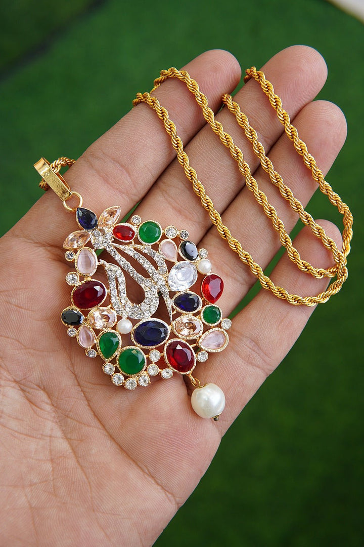 Semi Gems Allah Name Locket - RS ZEVARS