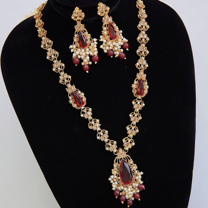 Semi - Gems Cut Zirconia Long Mala Set - RS ZEVARS